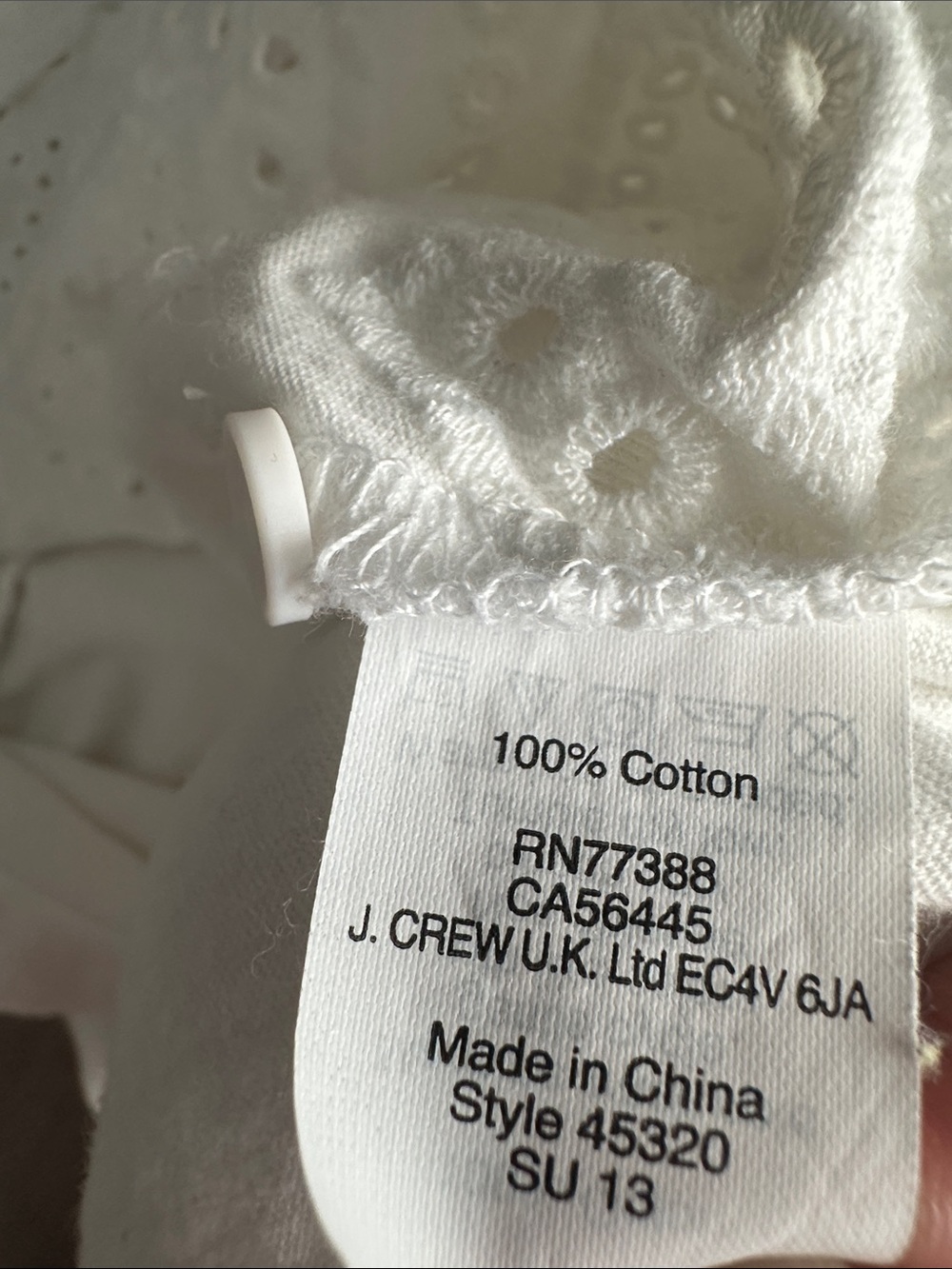 J Crew eyelet ¾ sleeve shirt size medium - Picture 7 of 8